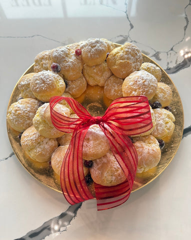 Festive Cream Puff Wreath